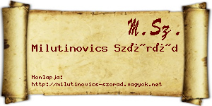Milutinovics Szórád névjegykártya